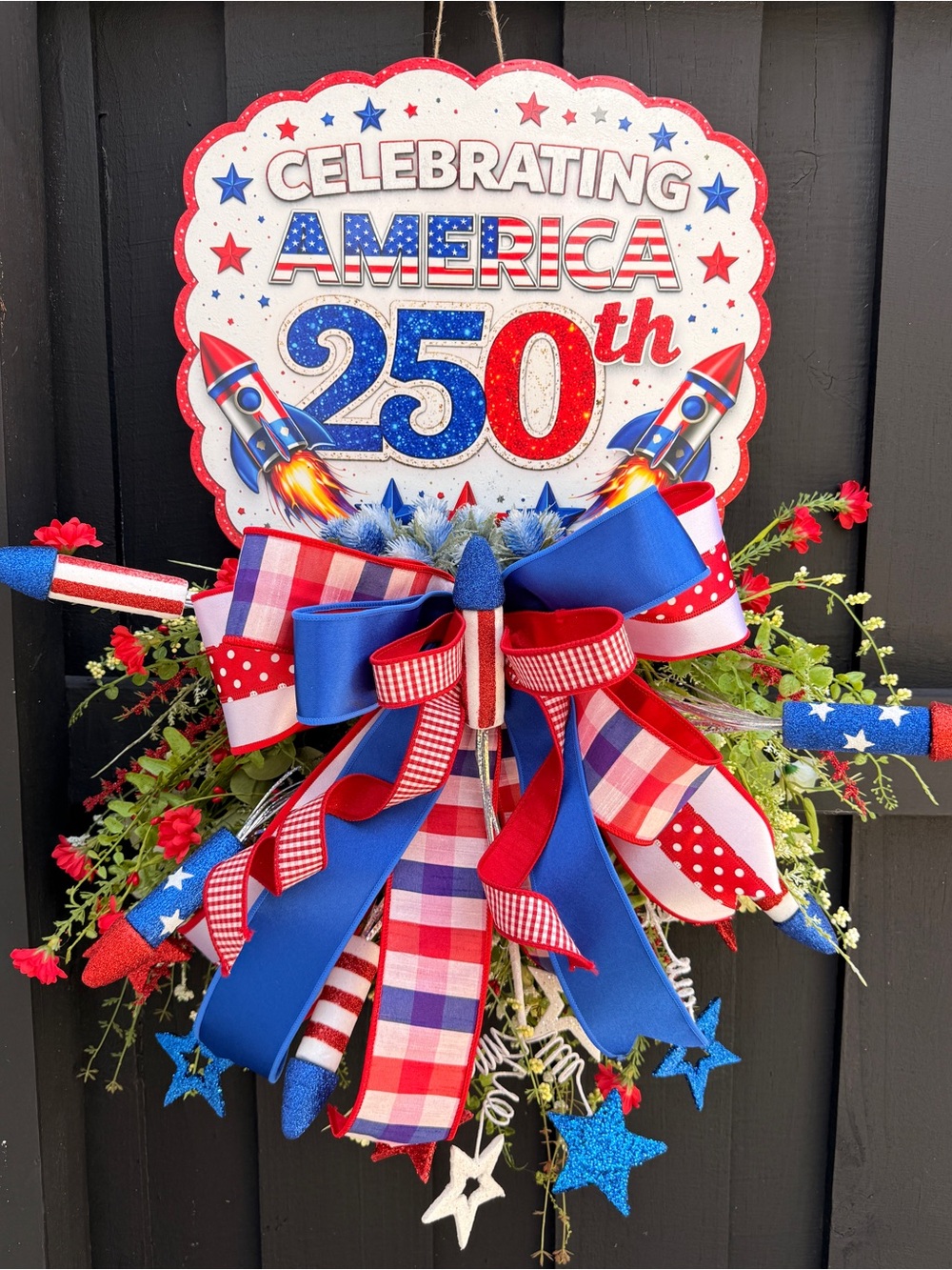 Celebrating America 250th Patriotic Door Decor - Red White Blue